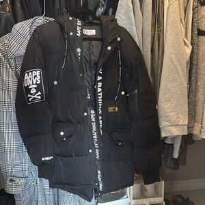 AAPE by A Bathing Ape Black Puffer Jacket